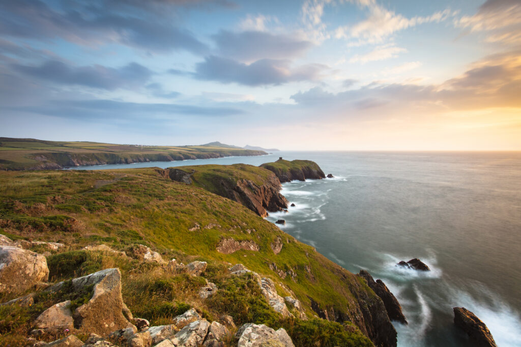 Dramatic coastline near Abereiddy in the Pembrokeshire national park, Wales